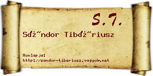 Sándor Tibériusz névjegykártya